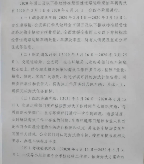 随着时间的推进，目前各地的国三及以下柴油货车的淘汰已经进入最后冲刺阶段。近日，为了加快推进国三及以下柴油货车的淘汰，北京、河北等多地出台了国三车限行及淘汰补贴新政。其中，前不久刚发文的邢台市又提出了新的要求，4月底前就要淘汰所有不合格国三及以下柴油货车，一下把截止时间提前了两个月！