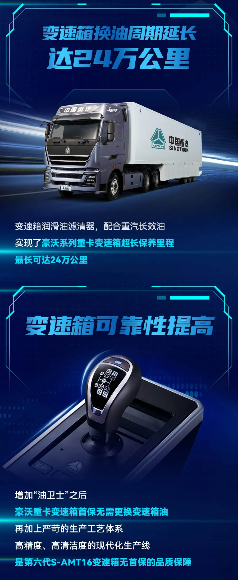 据中国重汽销售部官微最新消息，中国重汽第六代S-AMT16变速箱重磅来袭。