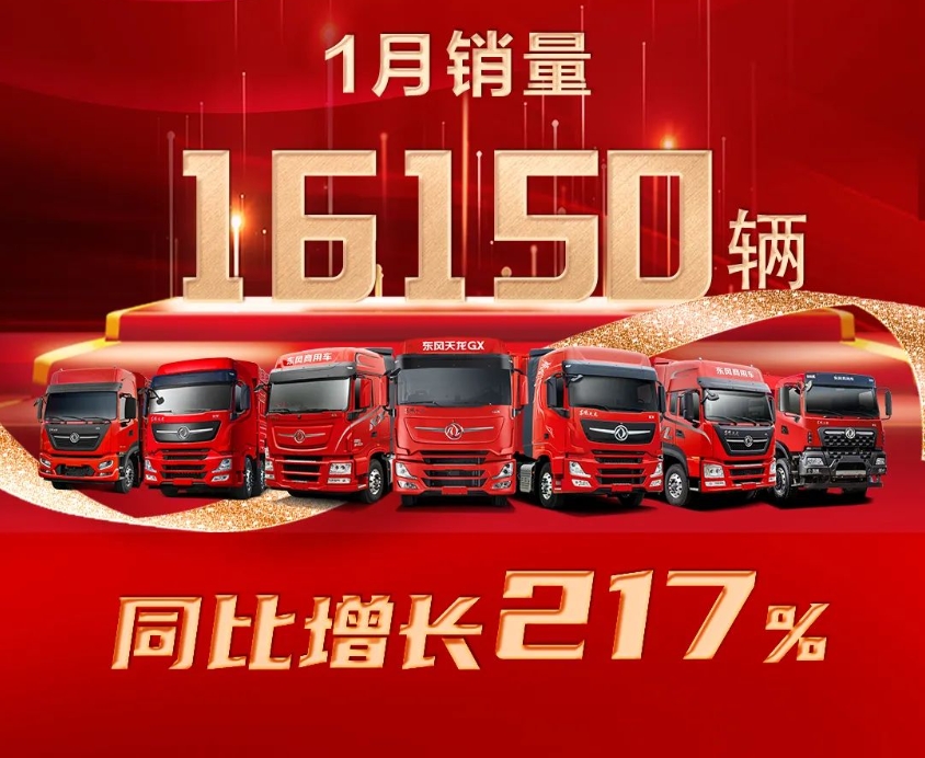 东风商用车1月销量16150辆，同比增长217％