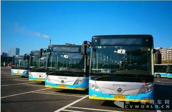 停靠在北京公交场站的福田欧辉城市客车.jpg