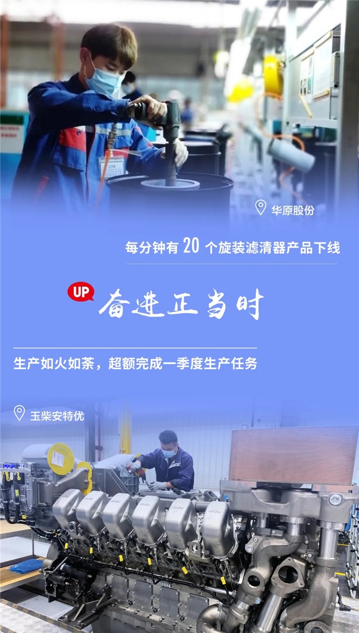 玉柴集团自复工复产以来，在扎实做好新冠肺炎疫情防控工作的同时，全力以赴推动复工复产，企业生产经营快速有序恢复，产品产出、重大项目建设逐步驶入“快车道”，唱响奋进的旋律！