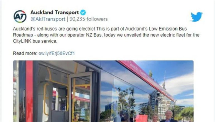 近日，12辆中车电动海外版“新巴客”亮相奥克兰（NZ Bus）。在新西兰官方媒体，奥克兰交通局官方推特，以及当地市长及运营商NZ Bus的Facebook上，活动得到极大的认可与关注。这是继2018年中车电动进入新西兰以来，再次获得奥克兰市长点赞！

