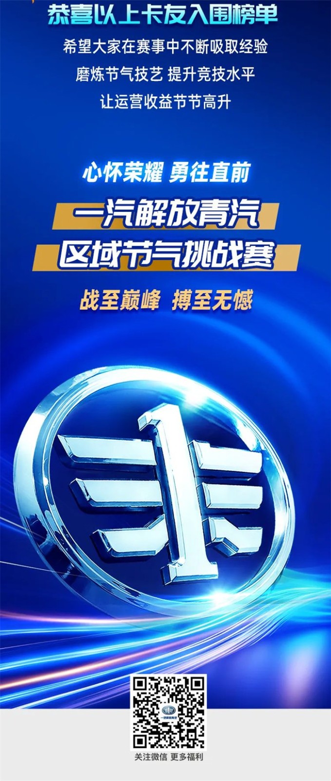 一汽解放青汽节气挑战赛第二周战报速递！前三名卡友速来签收！