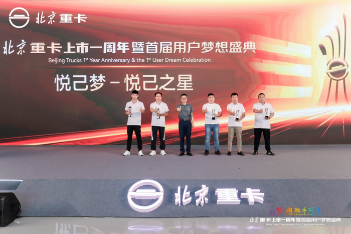 2024年5月31日，在北京重卡上市一周年之际，创新质量成就用户梦想造就发展传奇。来自全国各地的北京重卡功勋用户与优秀合作伙伴共300多人齐聚北京重卡品牌体验中心，共同见证北京重卡上市一年来的发展成绩。北京重卡重磅发布行业独家“四大承诺”，超乎预期的梦想嘉年华系列活动惊喜不断，让用户爽翻天