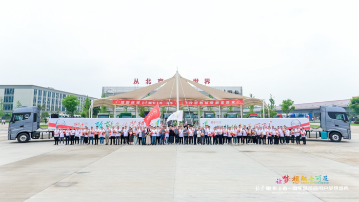 2024年5月31日，在北京重卡上市一周年之际，创新质量成就用户梦想造就发展传奇。来自全国各地的北京重卡功勋用户与优秀合作伙伴共300多人齐聚北京重卡品牌体验中心，共同见证北京重卡上市一年来的发展成绩。北京重卡重磅发布行业独家“四大承诺”，超乎预期的梦想嘉年华系列活动惊喜不断，让用户爽翻天