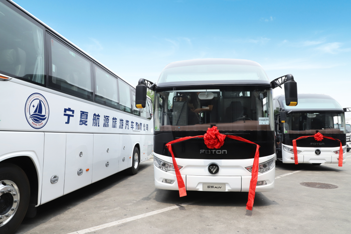 福田欧辉BJ6122城间客车批量交付宁夏航源旅游2.png