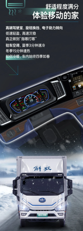 运输人的过冬四件套:虎6G纯电-132度省钱、长跑、劲大、舒服。