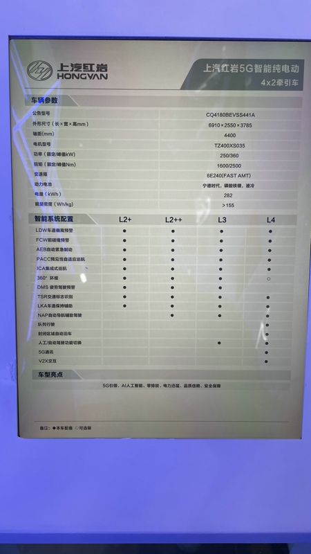上汽红岩纯电动5g智能重卡